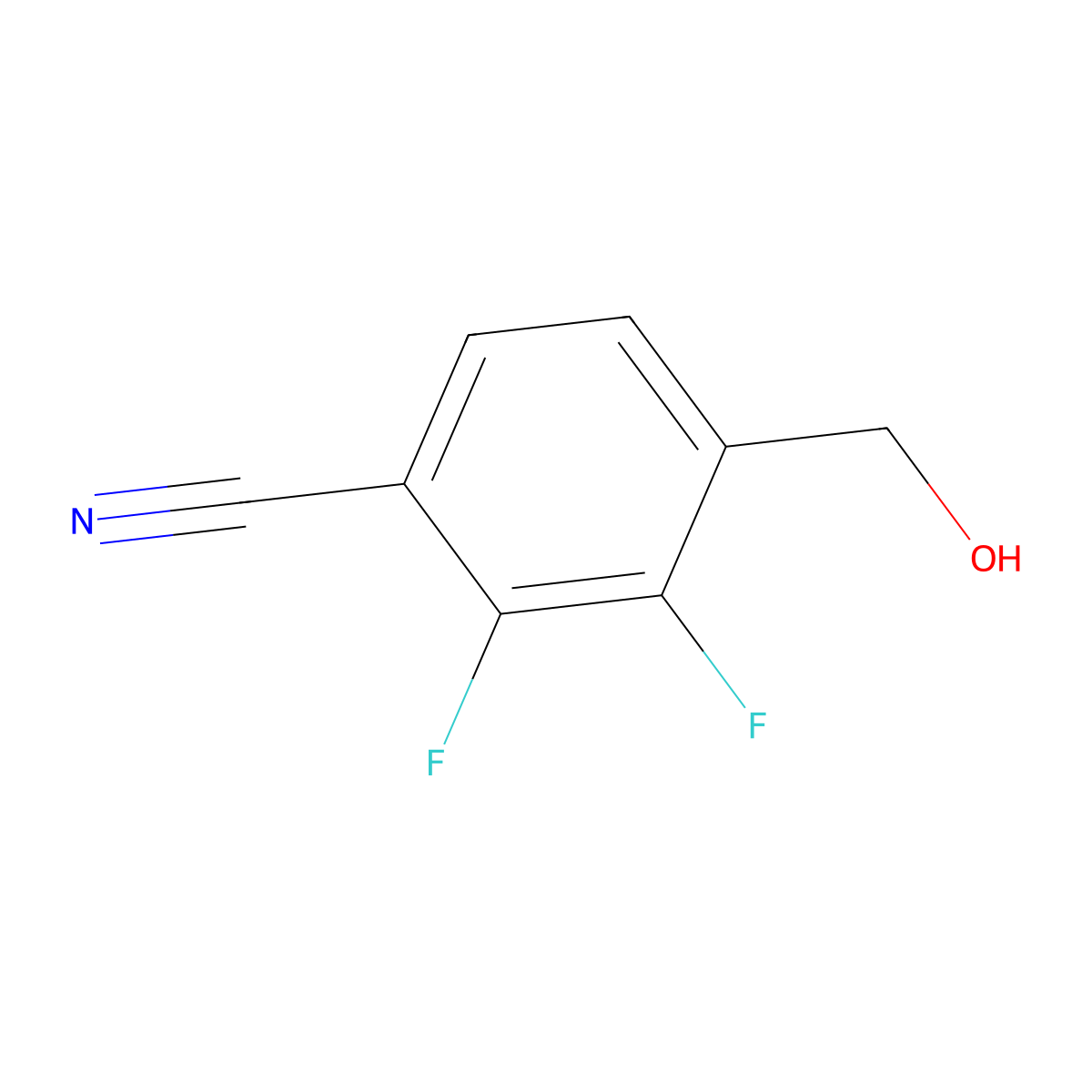 2,3-Difluoro-4-(hydroxymethyl)benzonitrile molecular structure, CAS 1807241-33-3