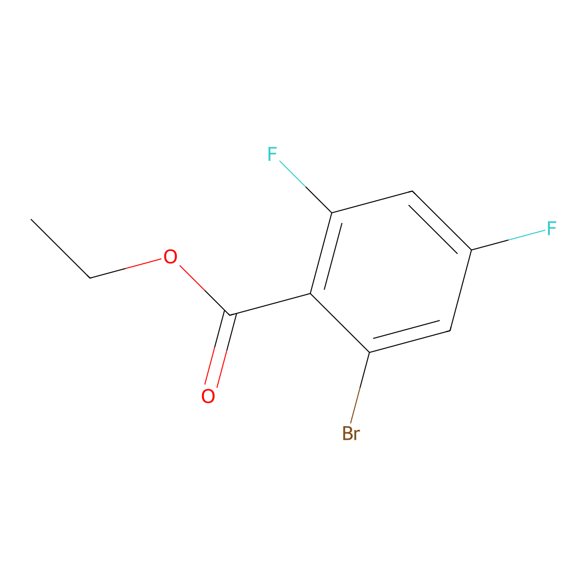 Ethyl 2-bromo-4,6-difluorobenzoate molecular structure, CAS 1807243-91-9