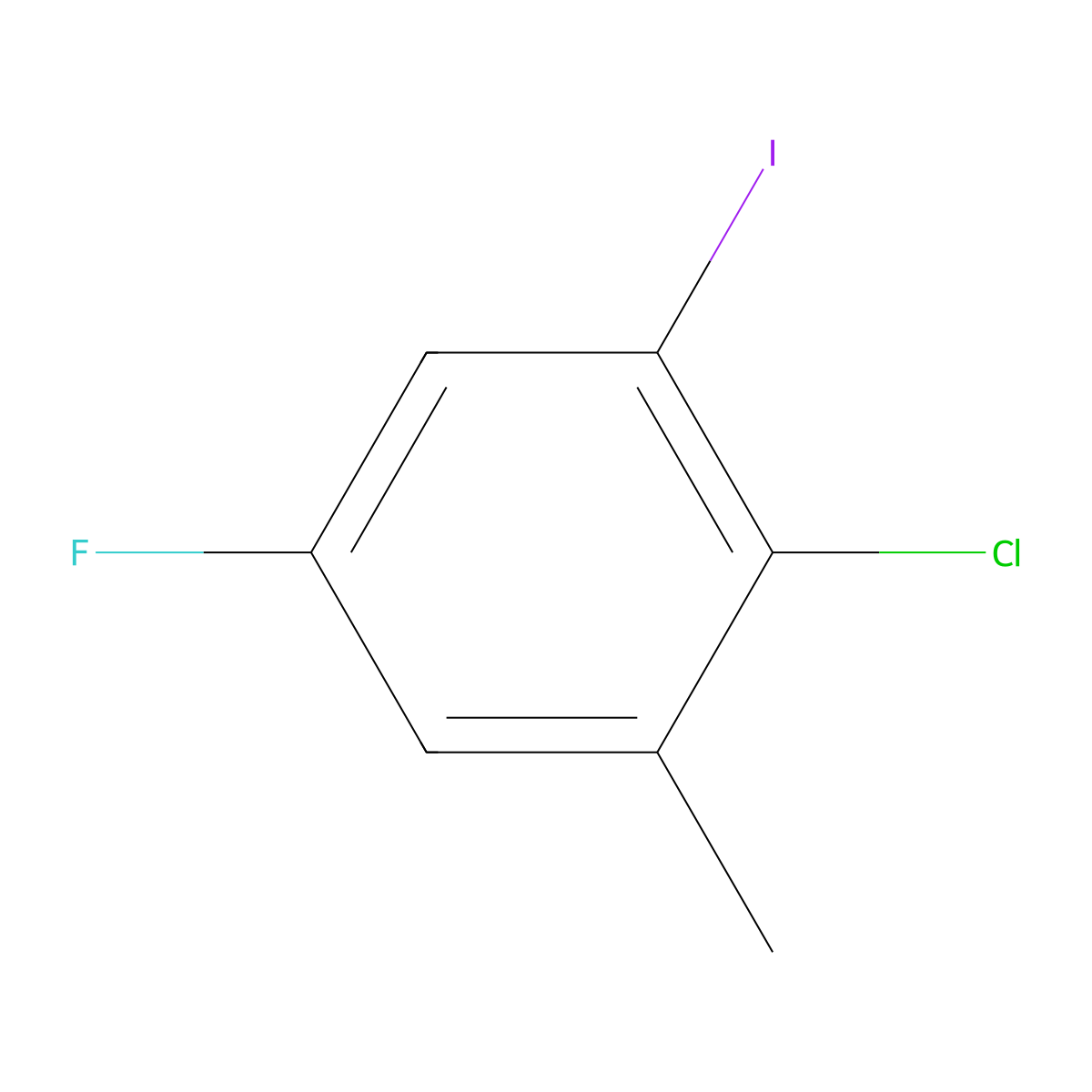 2-Chloro-5-fluoro-1-iodo-3-methylbenzene molecular structure, CAS 1807243-94-2