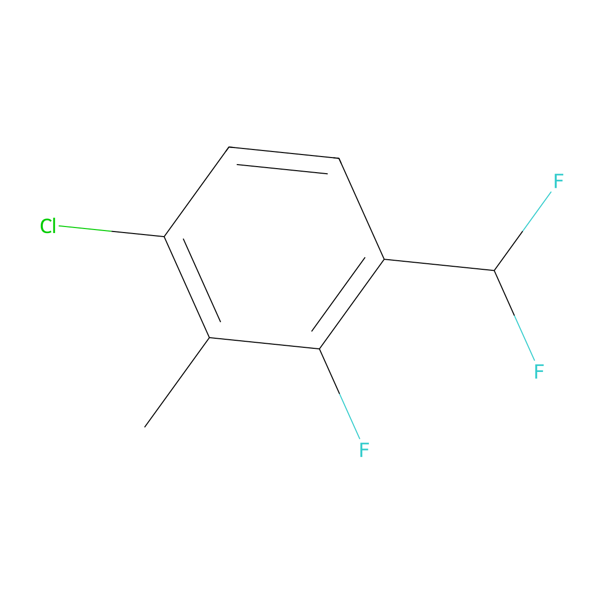 1-Chloro-4-(difluoromethyl)-3-fluoro-2-methylbenzene molecular structure, CAS 1807244-32-1