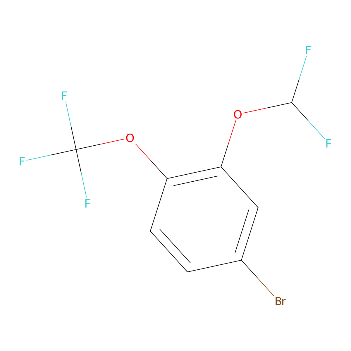 1-Bromo-3-difluoromethoxy-4-(trifluoromethoxy)benzene molecular structure, CAS 1807244-80-9