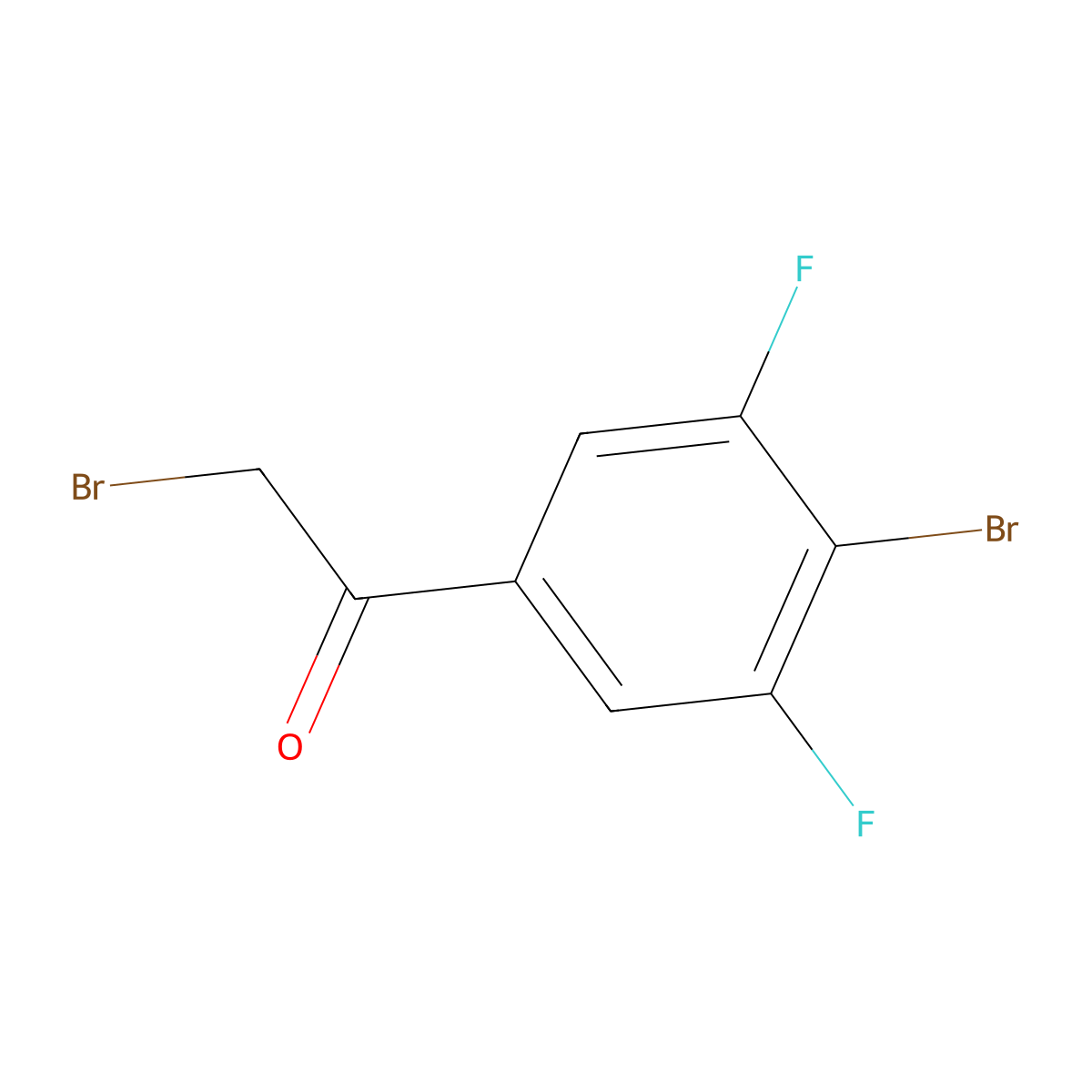 2-Bromo-1-(4-bromo-3,5-difluorophenyl)ethanone molecular structure, CAS 1807245-37-9