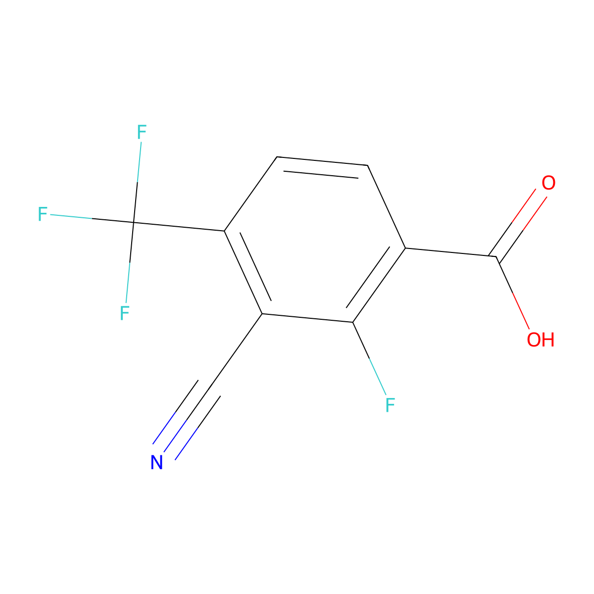 3-Cyano-2-fluoro-4-(trifluoromethyl)benzoic acid molecular structure, CAS 1807246-47-4