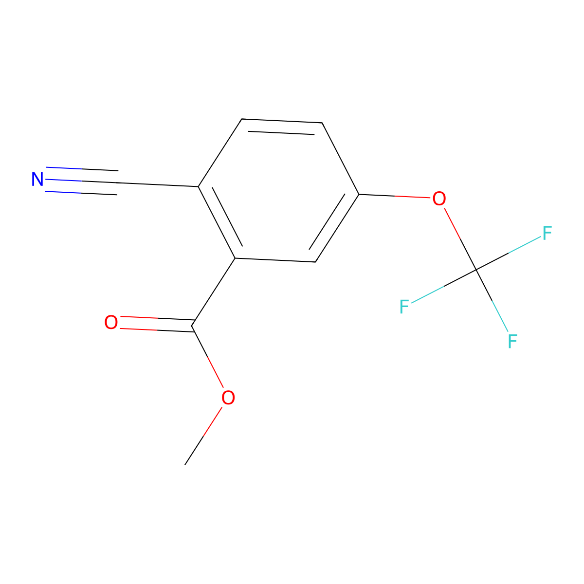 Methyl 2-cyano-5-(trifluoromethoxy)benzoate molecular structure, CAS 1807247-10-4