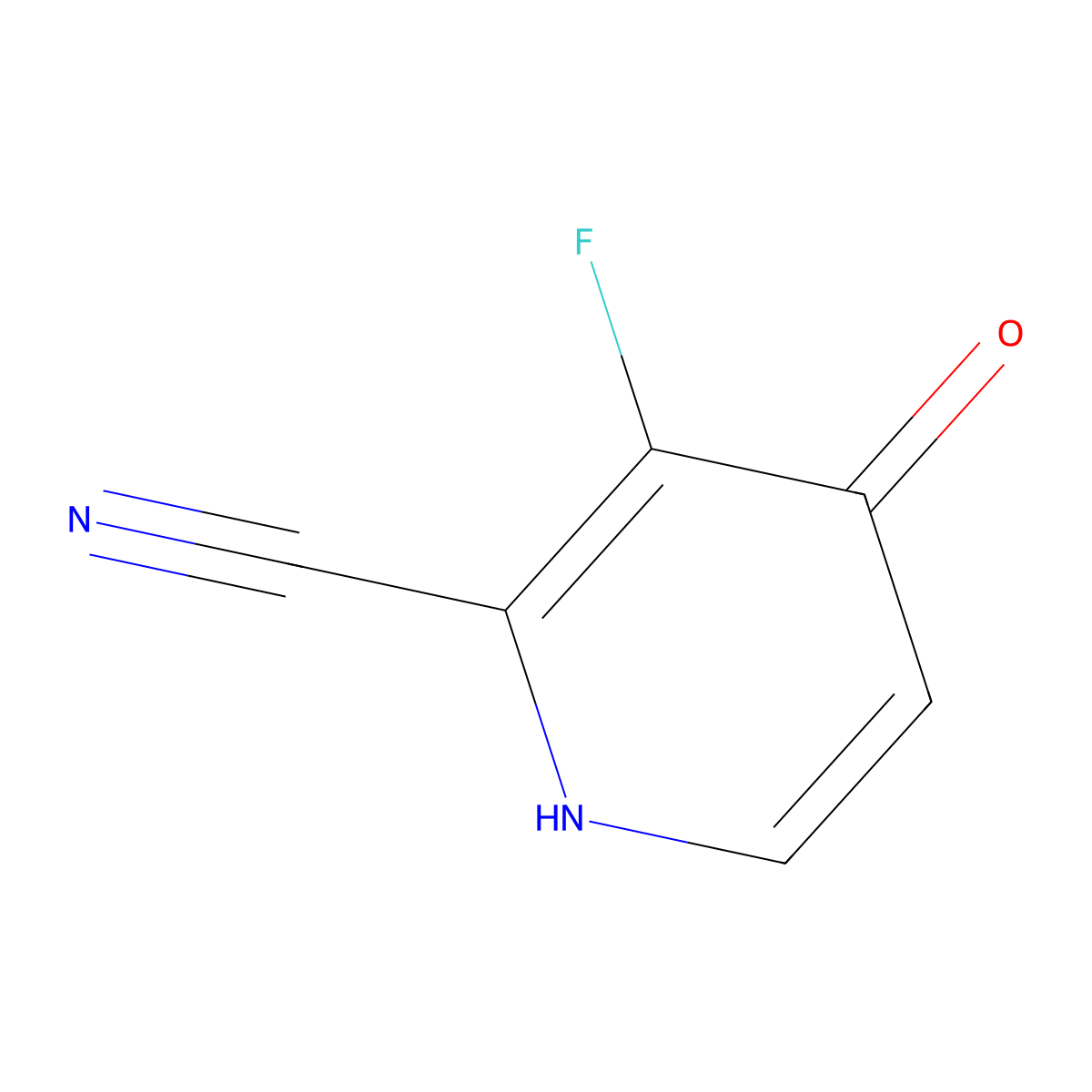 3-Fluoro-4-hydroxypyridine-2-carbonitrile molecular structure, CAS 1807247-90-0