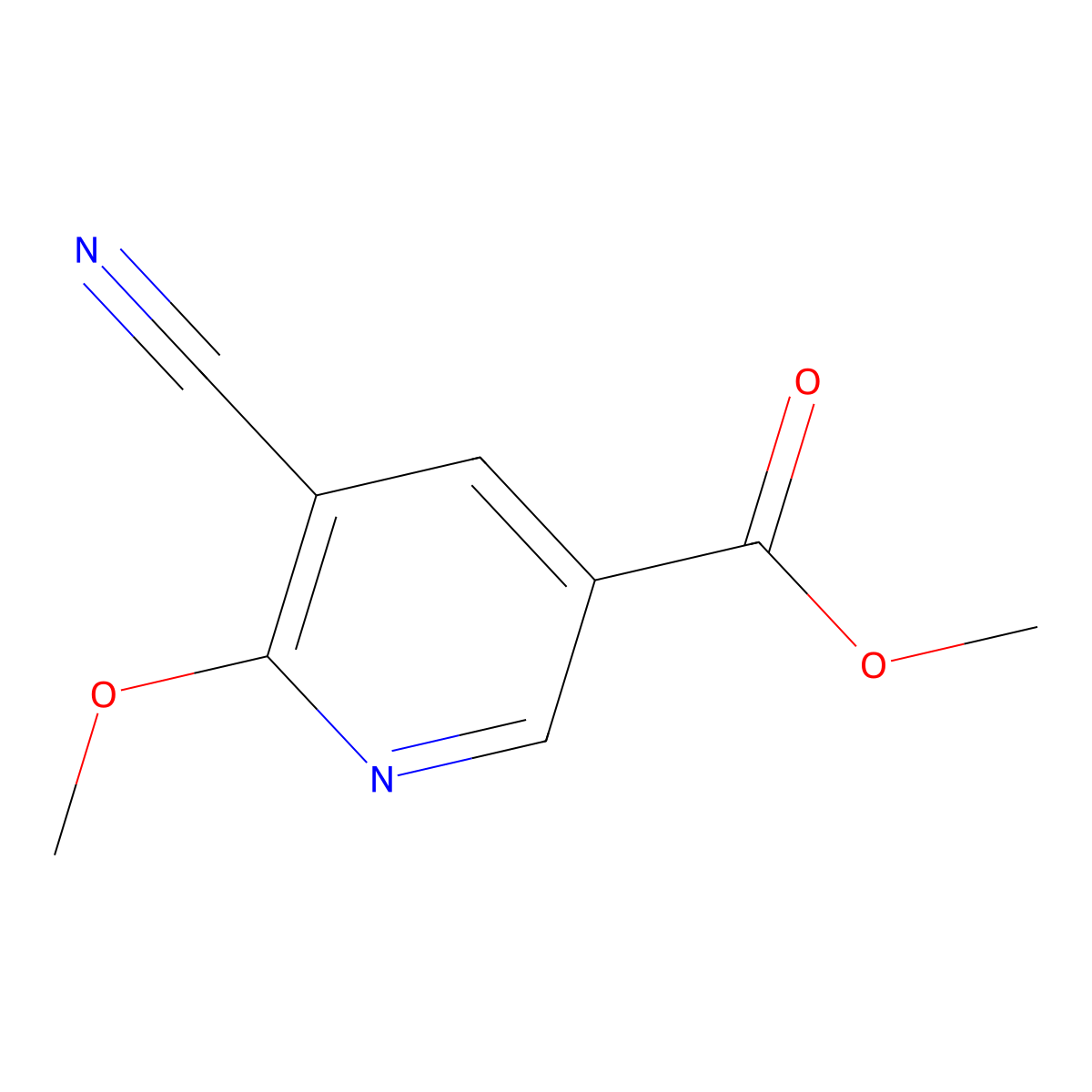 Methyl 5-cyano-6-methoxynicotinate molecular structure, CAS 1807249-25-7