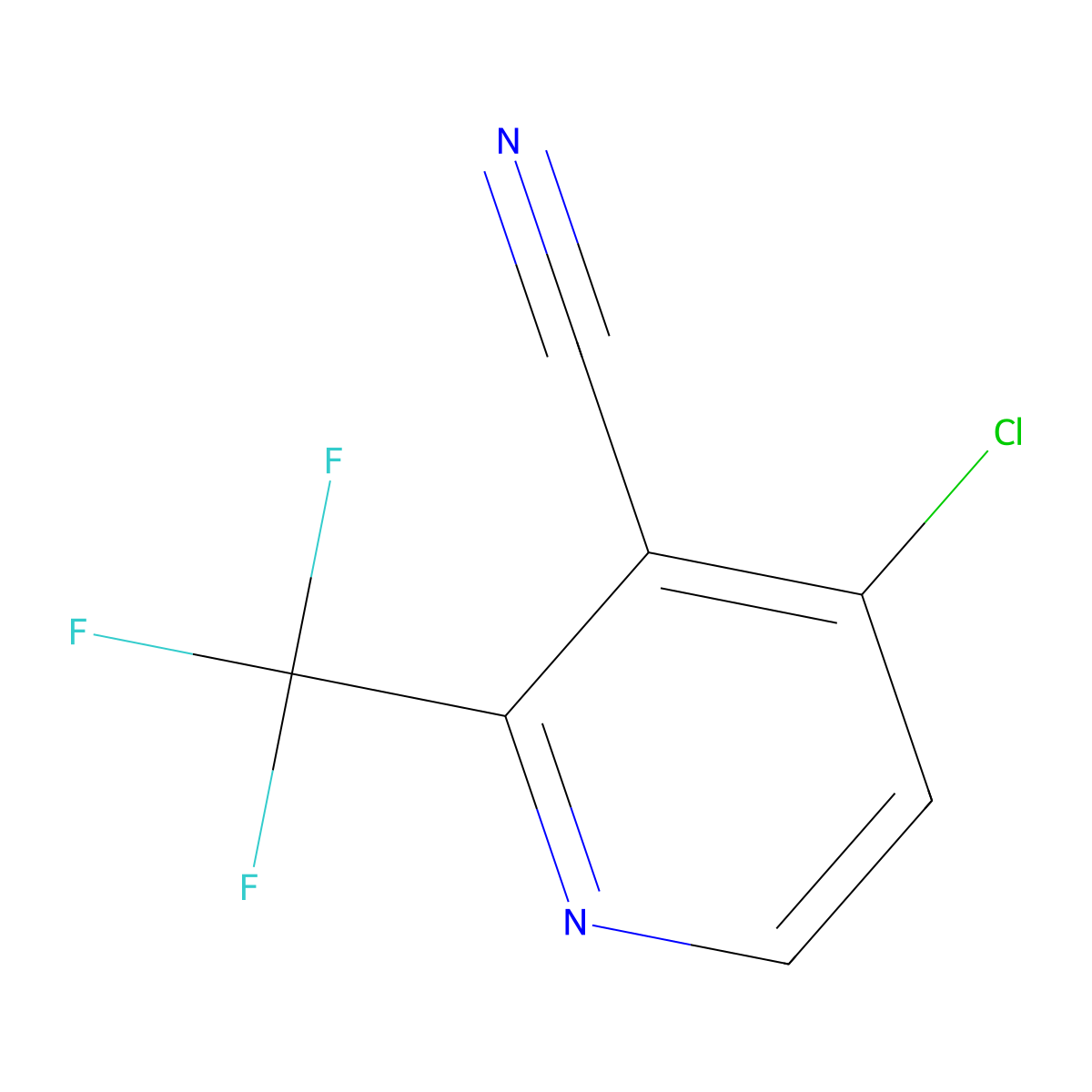 4-Chloro-2-(trifluoromethyl)nicotinonitrile molecular structure, CAS 1807249-41-7