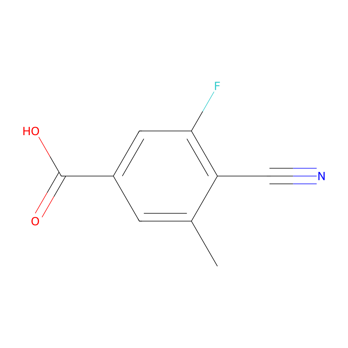 4-Cyano-3-fluoro-5-methylbenzoic acid molecular structure, CAS 1807250-98-1