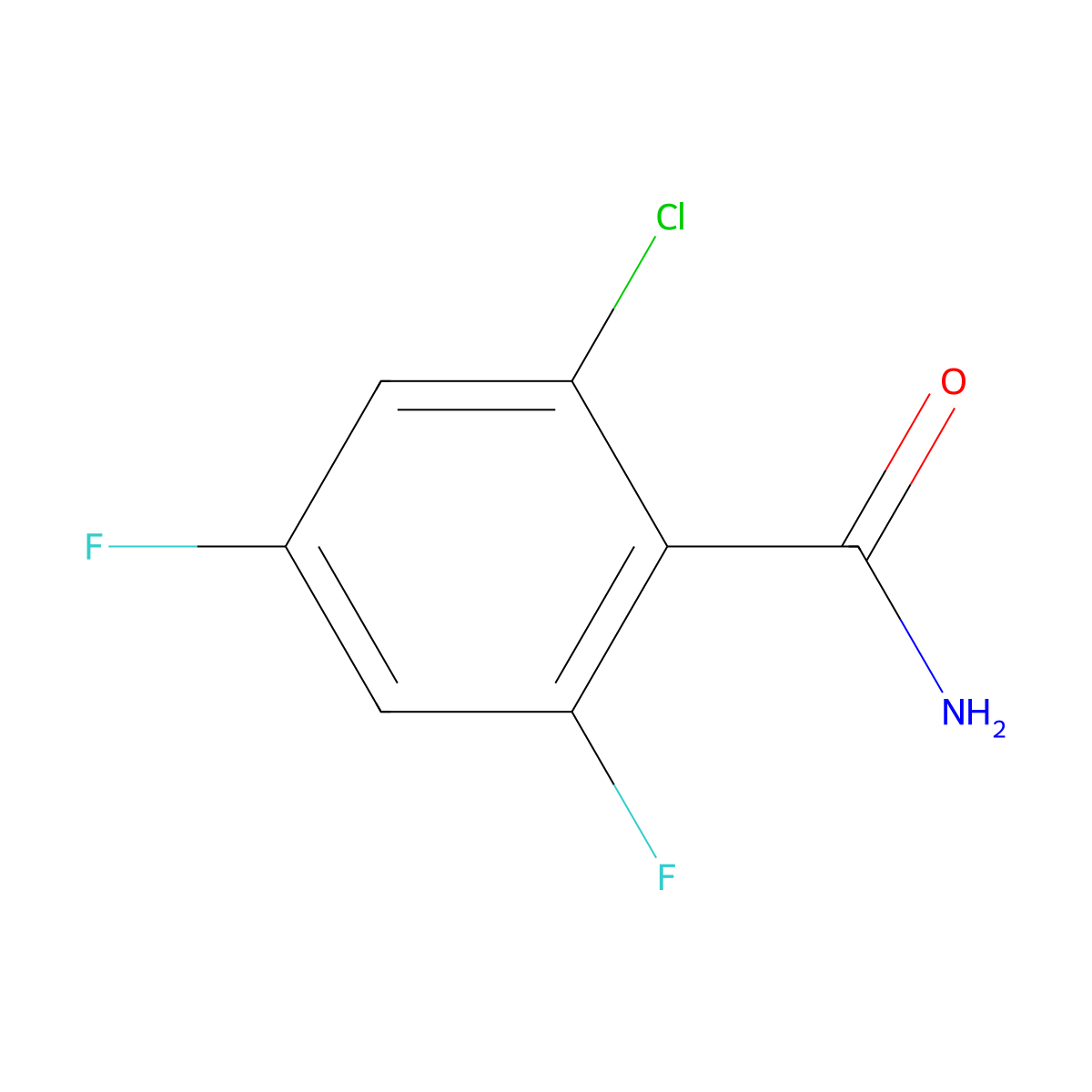 2-Chloro-4,6-difluorobenzamide molecular structure, CAS 1807251-08-6