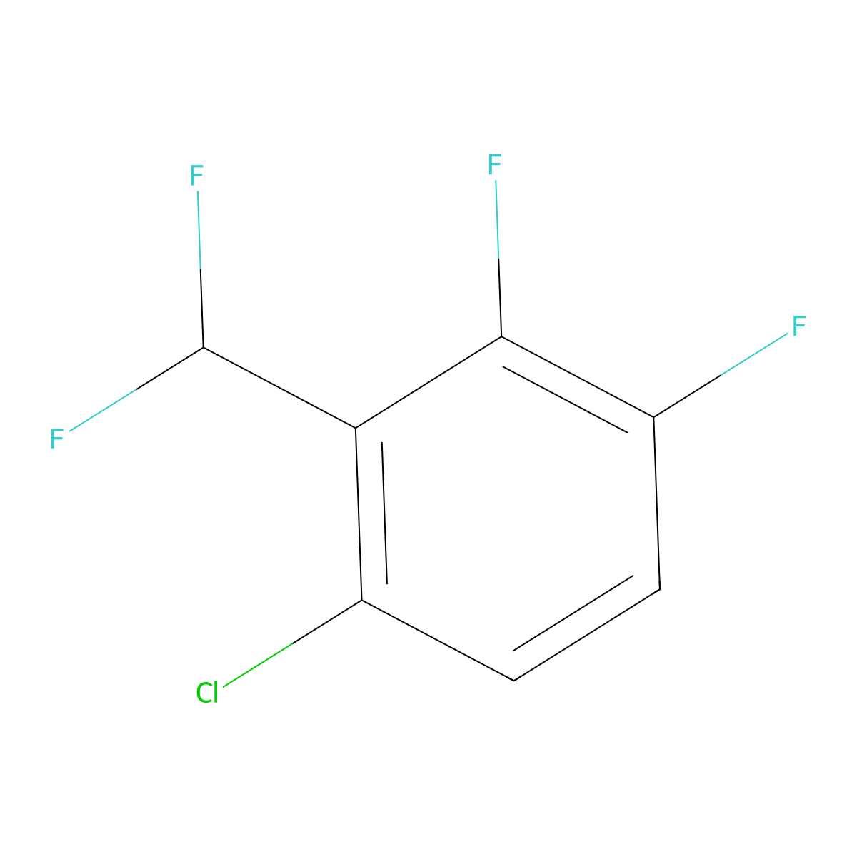 6-Chloro-2,3-difluorobenzodifluoride molecular structure, CAS 1807251-14-4