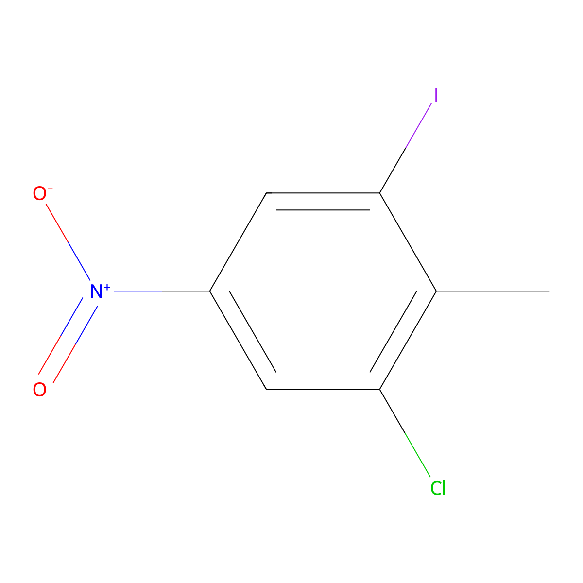 1-Chloro-3-iodo-2-methyl-5-nitrobenzene molecular structure, CAS 1807252-59-0