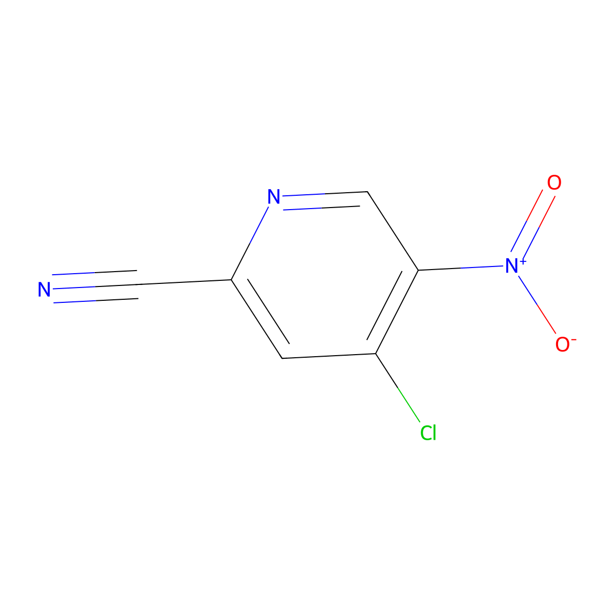 4-Chloro-5-nitropicolinonitrile molecular structure, CAS 1807254-01-8