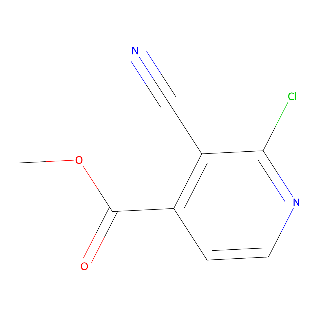 Methyl 2-chloro-3-cyanoisonicotinate molecular structure, CAS 1807254-44-9