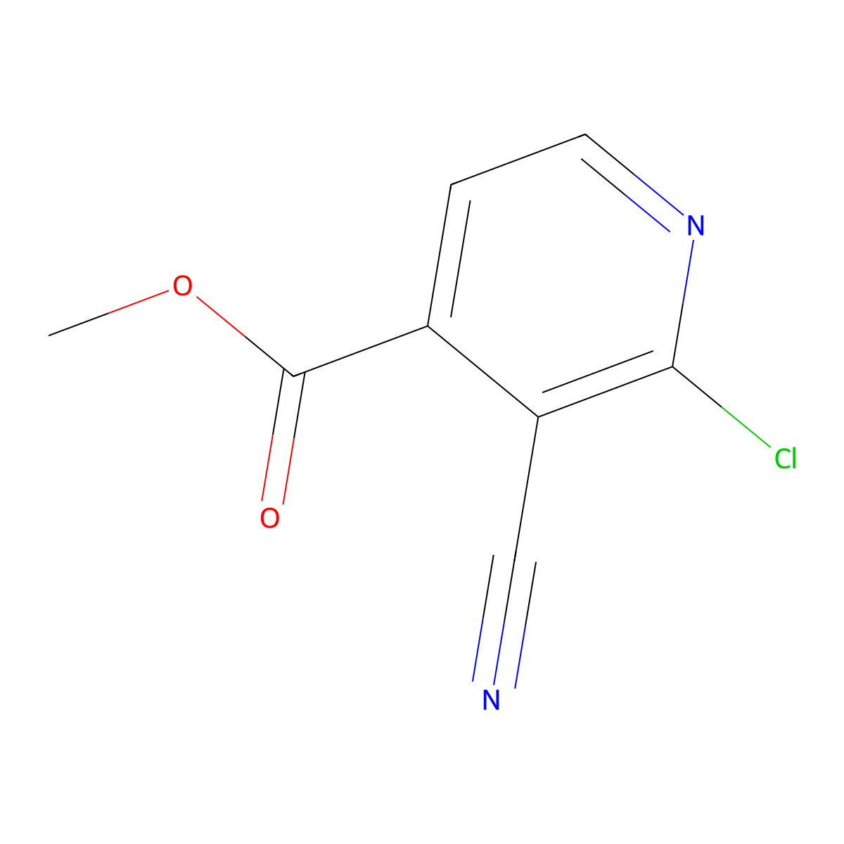 Methyl 2-chloro-3-cyanoisonicotinate molecular structure, CAS 1807254-44-9