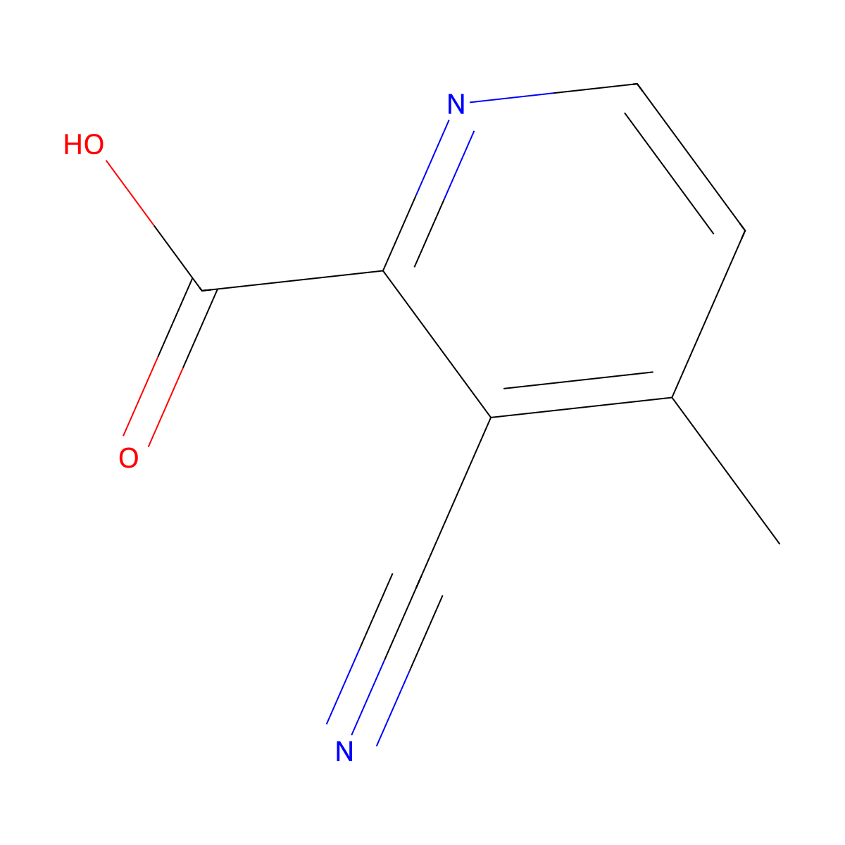 3-Cyano-4-methylpyridine-2-carboxylic acid molecular structure, CAS 1807255-13-5