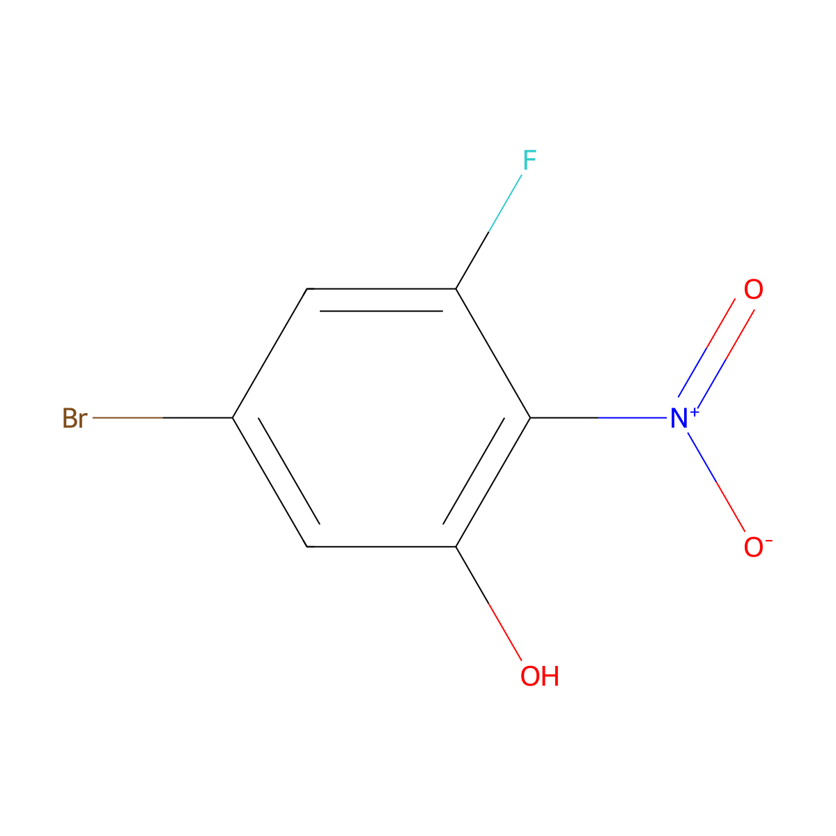 5-Bromo-3-fluoro-2-nitrophenol molecular structure, CAS 1807256-50-3