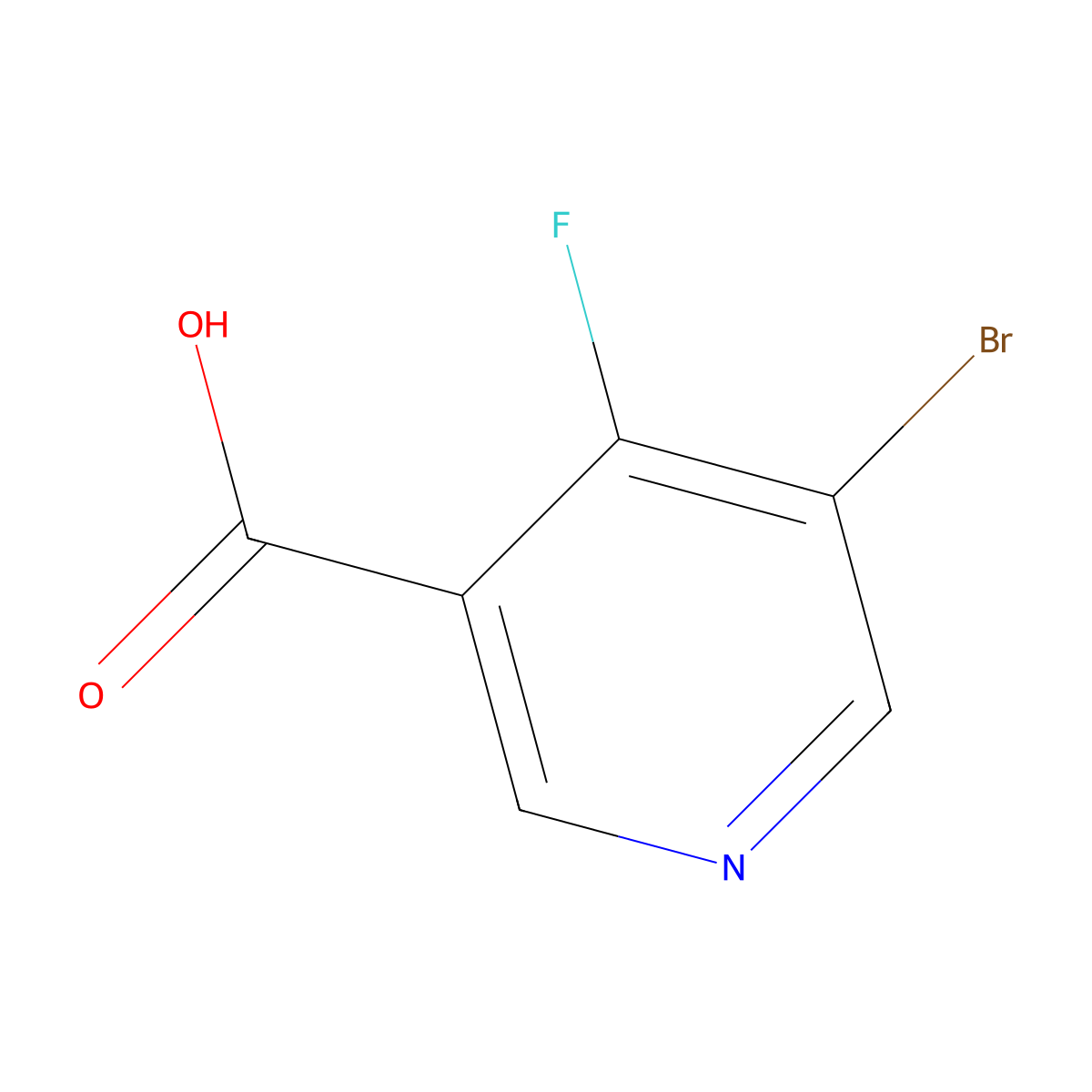 5-Bromo-4-fluoronicotinic acid molecular structure, CAS 1807257-13-1