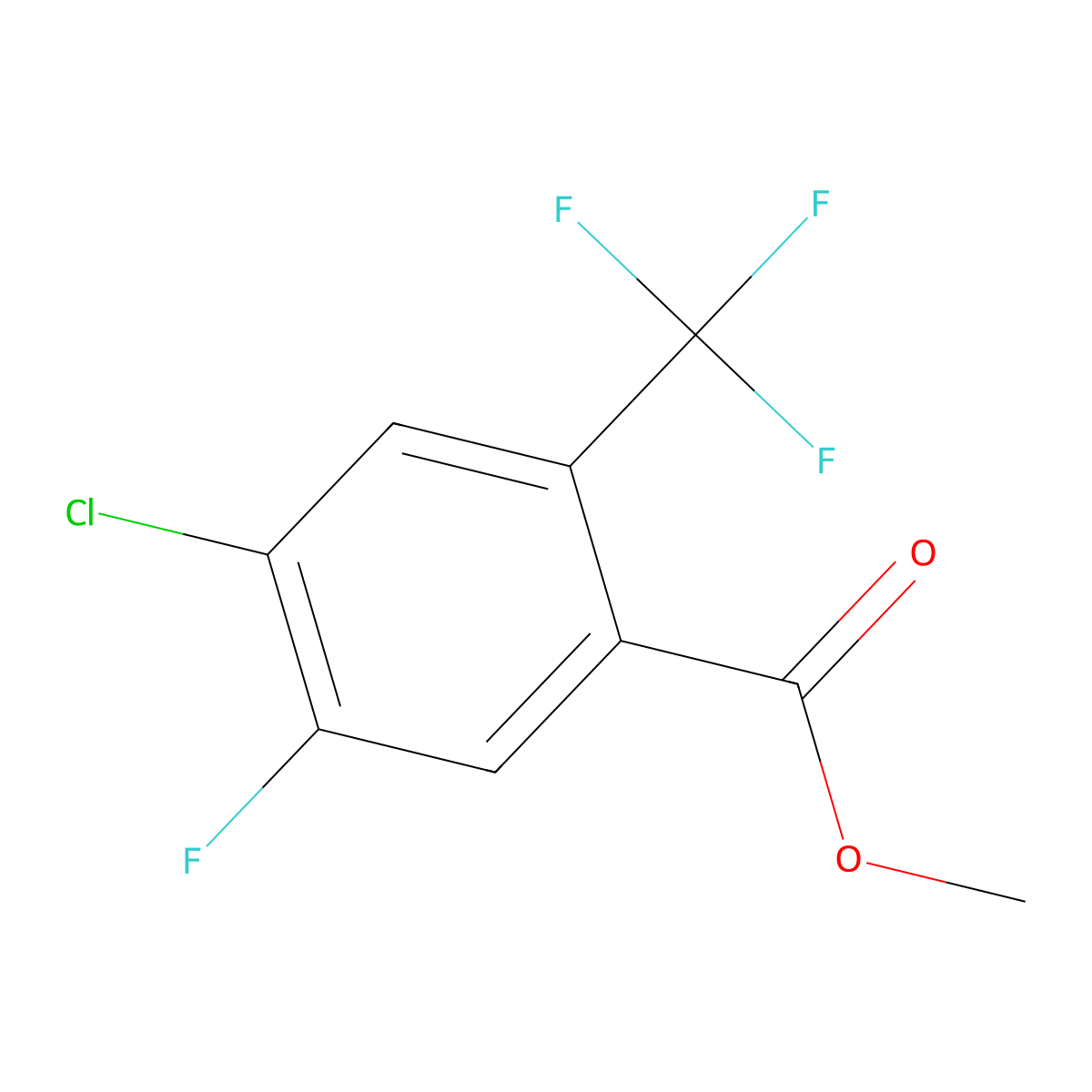 Methyl 4-chloro-5-fluoro-2-(trifluoromethyl)benzoate molecular structure, CAS 1807257-54-0