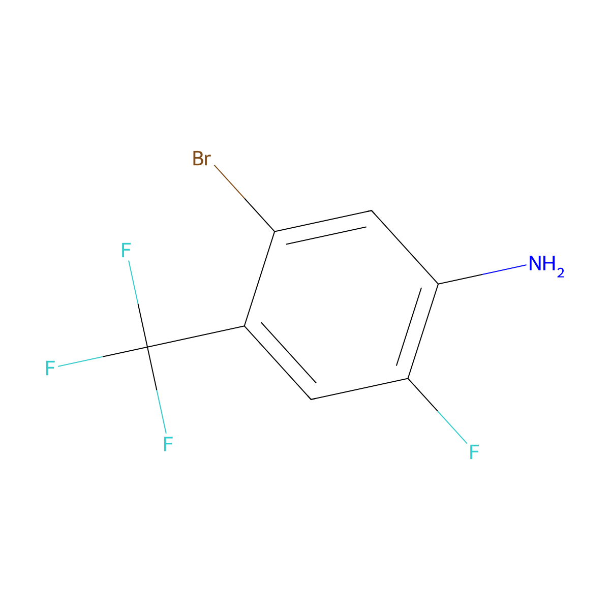 5-Bromo-2-fluoro-4-(trifluoromethyl)aniline molecular structure, CAS 1807257-70-0