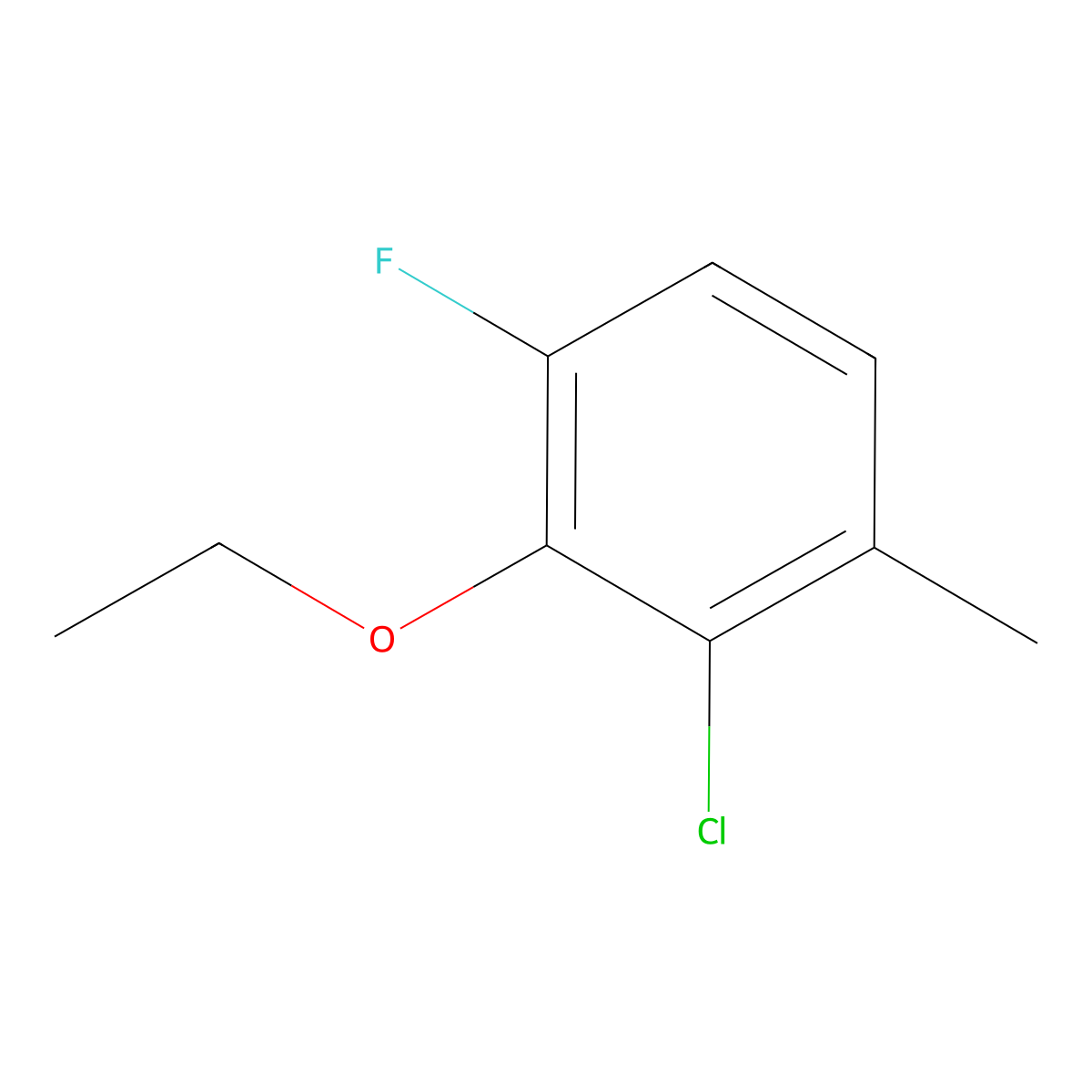 2-Chloro-3-ethoxy-4-fluoro-1-methylbenzene molecular structure, CAS 1807258-33-8