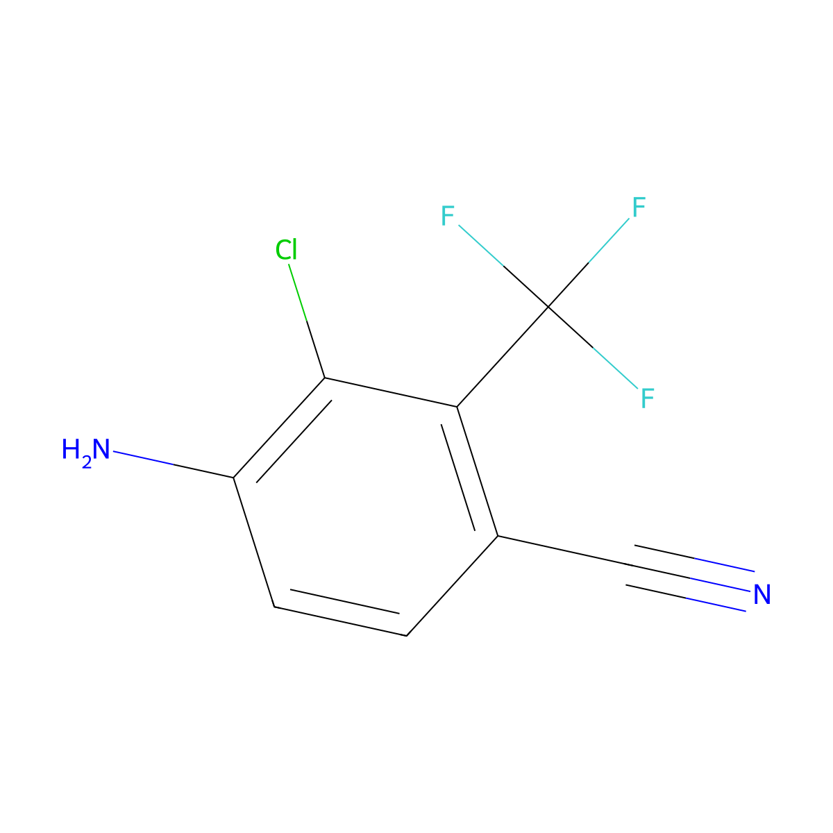 4-Amino-3-chloro-2-(trifluoromethyl)benzonitrile molecular structure, CAS 1807258-49-6