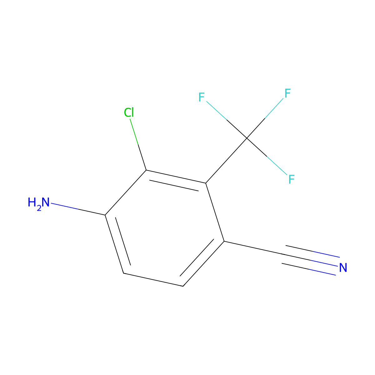 4-Amino-3-chloro-2-(trifluoromethyl)benzonitrile molecular structure, CAS 1807258-49-6