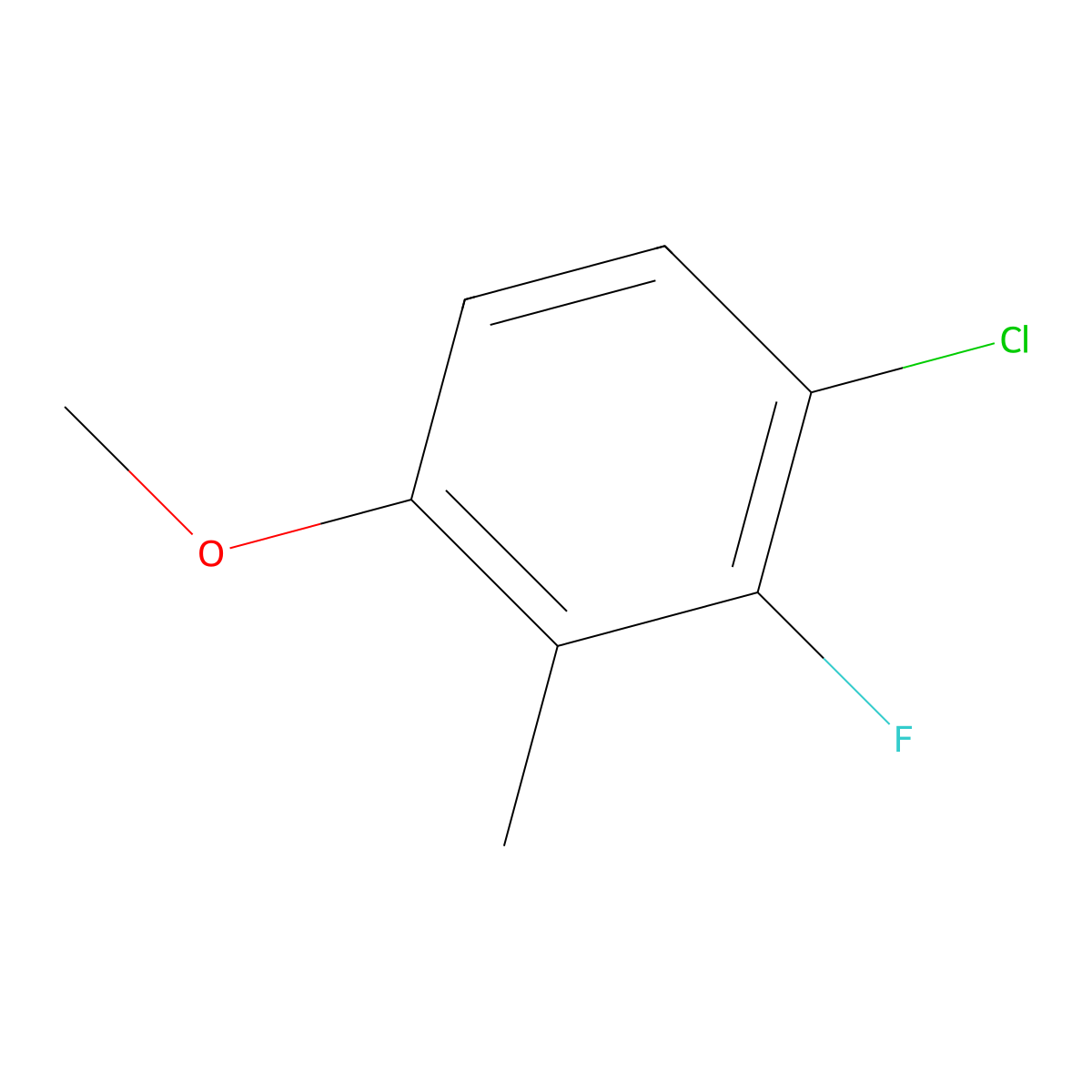 1-Chloro-2-fluoro-4-methoxy-3-methylbenzene molecular structure, CAS 1807258-86-1