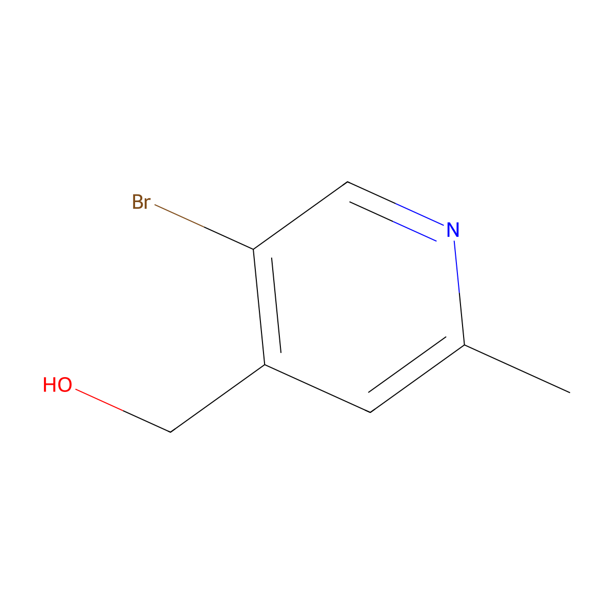 (5-Bromo-2-methylpyridin-4-yl)methanol molecular structure, CAS 1807259-37-5