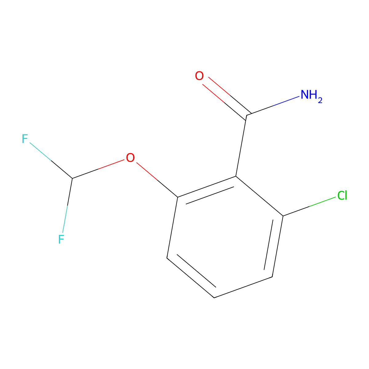 2-Chloro-6-(difluoromethoxy)benzamide molecular structure, CAS 1807261-07-9