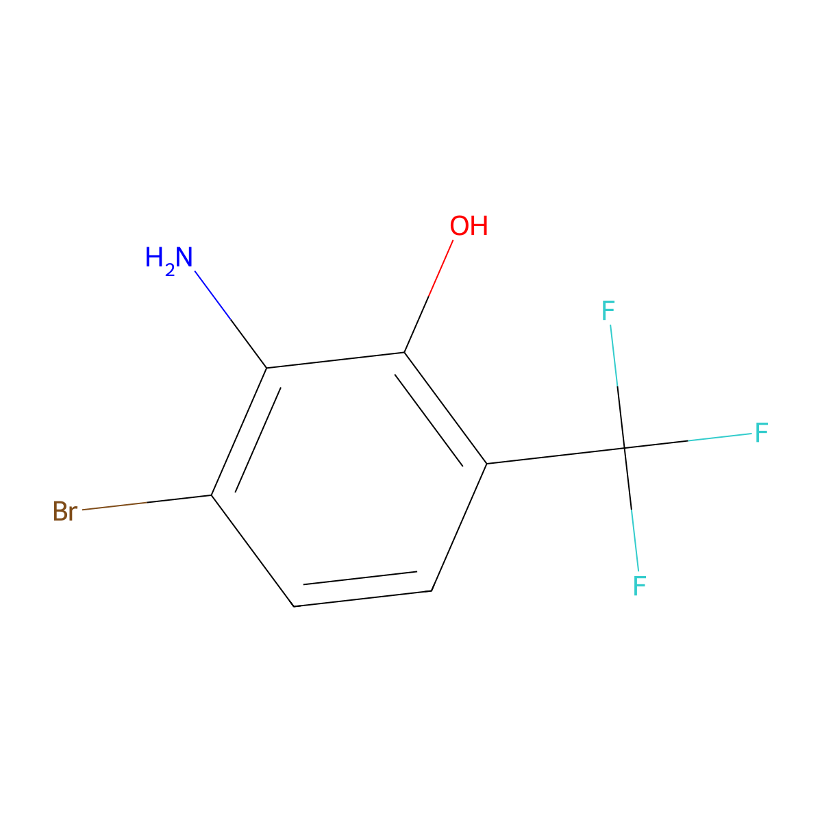 2-Amino-3-bromo-6-(trifluoromethyl)phenol molecular structure, CAS 1807261-39-7