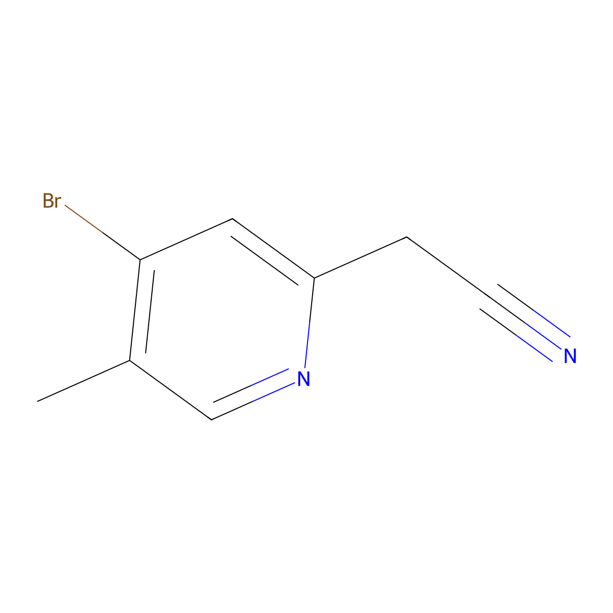 2-(4-Bromo-5-methylpyridin-2-yl)acetonitrile molecular structure, CAS 1807263-23-5