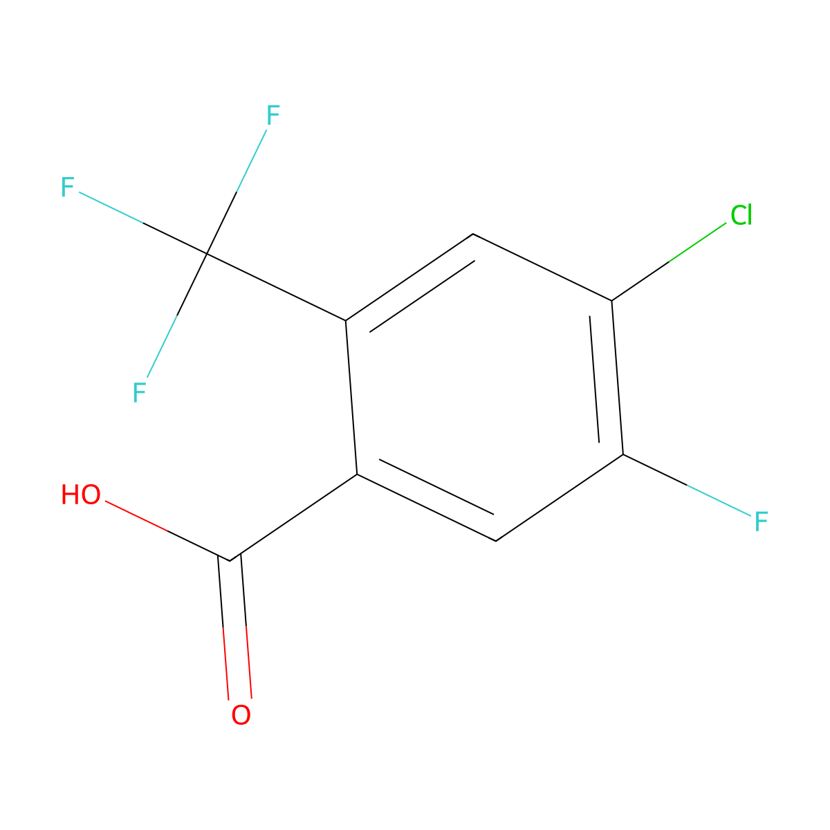 4-Chloro-5-fluoro-2-(trifluoromethyl)benzoic acid molecular structure, CAS 1807265-66-2