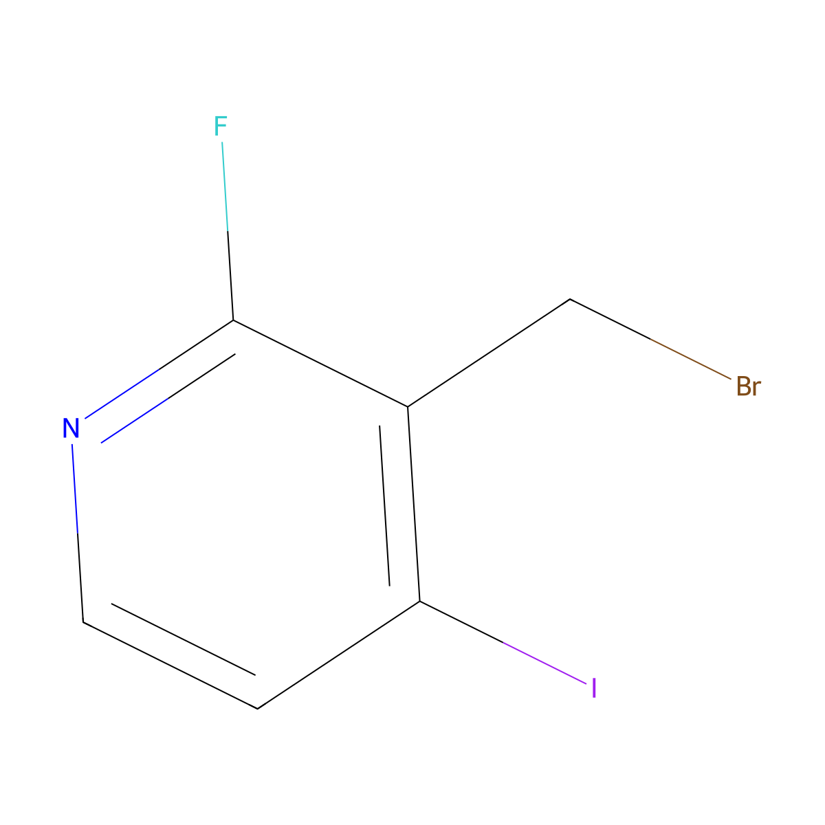 3-(Bromomethyl)-2-fluoro-4-iodopyridine molecular structure, CAS 1807265-69-5