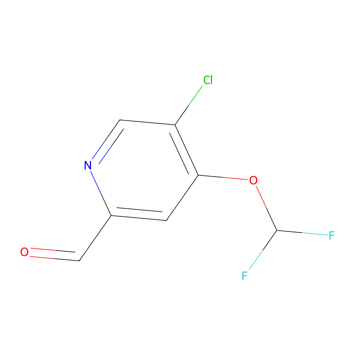 5-Chloro-4-(difluoromethoxy)picolinaldehyde molecular structure, CAS 1807265-74-2