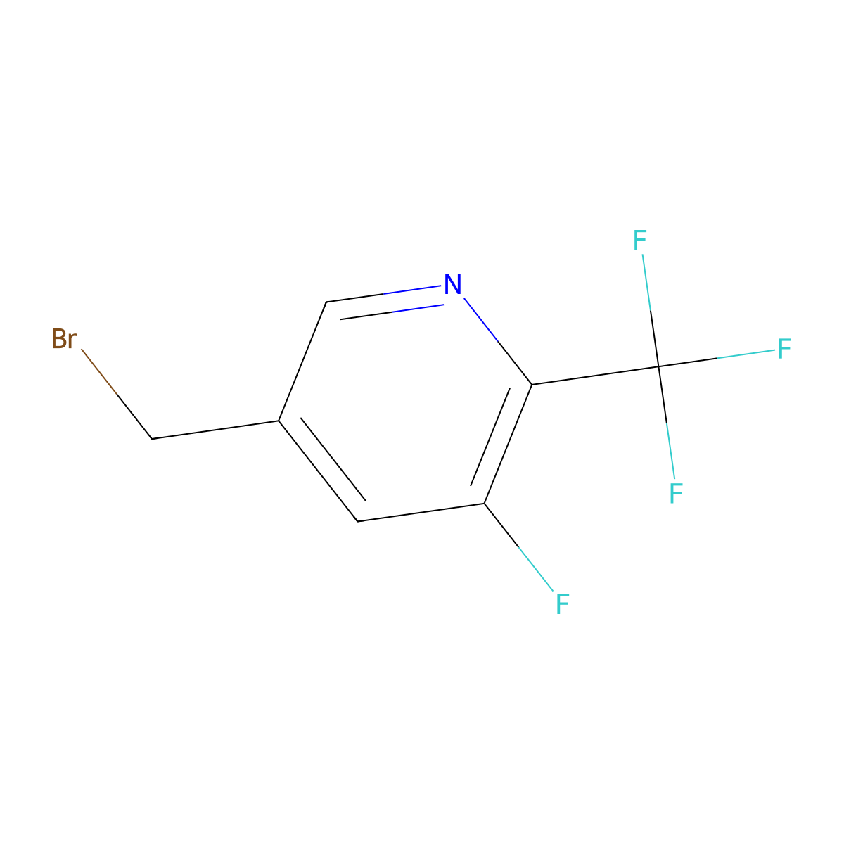 5-(Bromomethyl)-3-fluoro-2-(trifluoromethyl)pyridine molecular structure, CAS 1807265-85-5