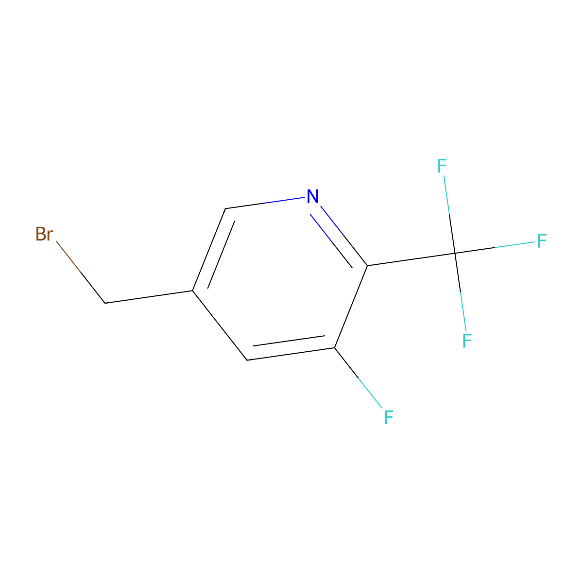 5-(Bromomethyl)-3-fluoro-2-(trifluoromethyl)pyridine molecular structure, CAS 1807265-85-5
