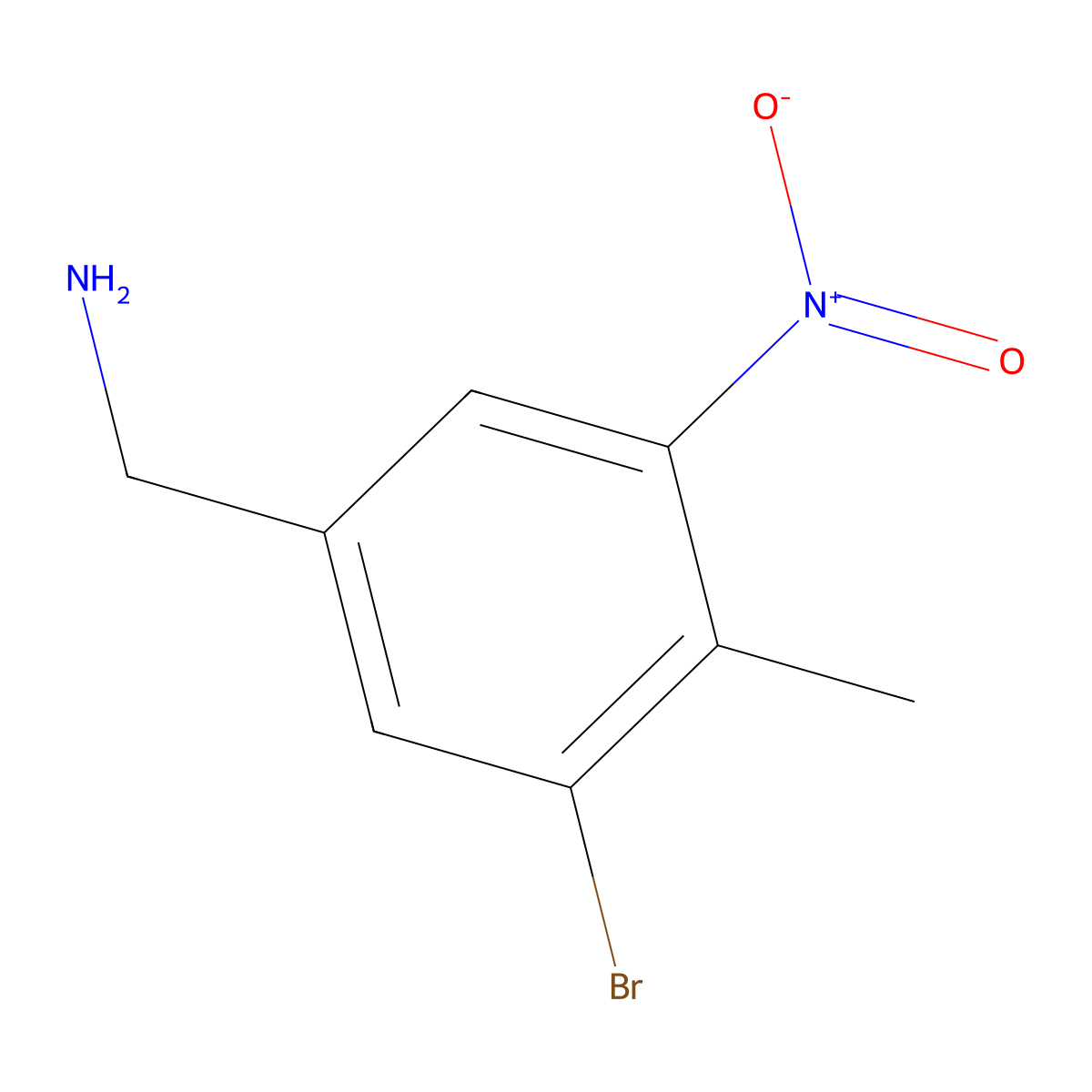 1-(3-Bromo-4-methyl-5-nitrophenyl)methanamine molecular structure, CAS 1807266-13-2