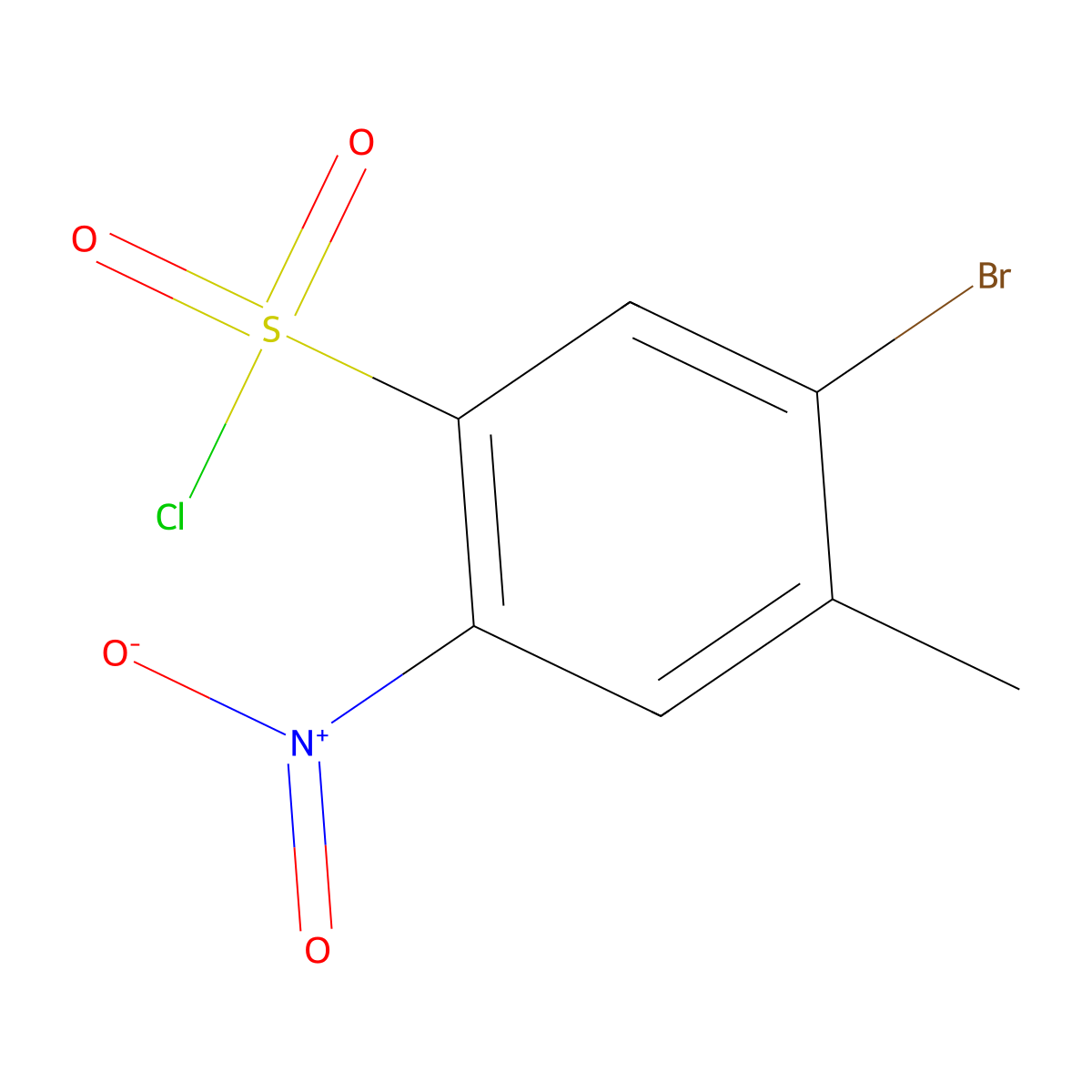 5-Bromo-4-methyl-2-nitrobenzene-1-sulfonyl chloride molecular structure, CAS 1807266-67-6