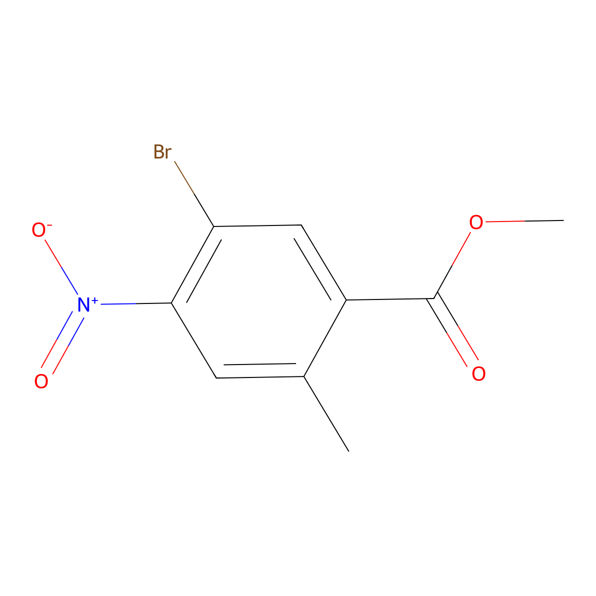 Methyl 5-bromo-2-methyl-4-nitrobenzoate molecular structure, CAS 1807266-71-2
