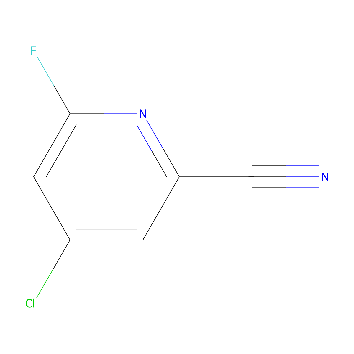 4-Chloro-6-fluoropicolinonitrile molecular structure, CAS 1807267-53-3