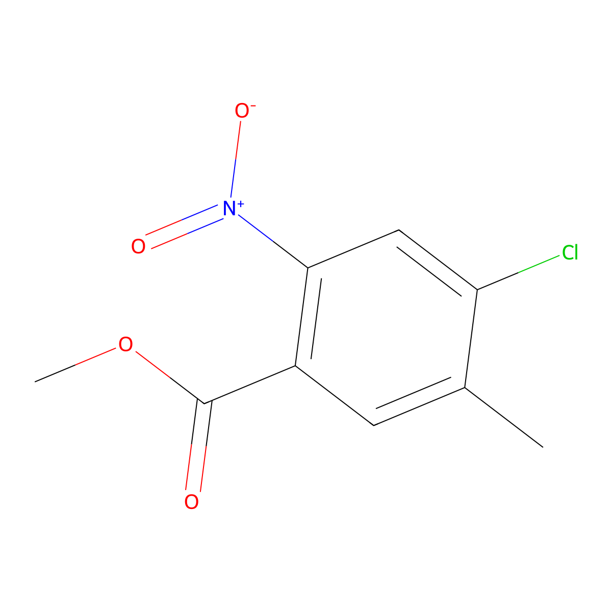 Methyl 4-chloro-5-methyl-2-nitrobenzoate molecular structure, CAS 1807268-54-7