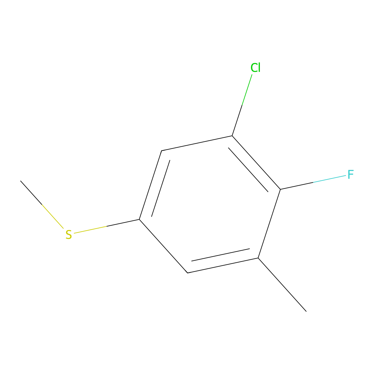 (3-Chloro-4-fluoro-5-methylphenyl)(methyl)sulfane molecular structure, CAS 1807268-55-8