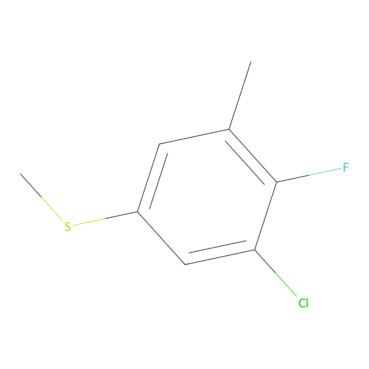 (3-Chloro-4-fluoro-5-methylphenyl)(methyl)sulfane molecular structure, CAS 1807268-55-8