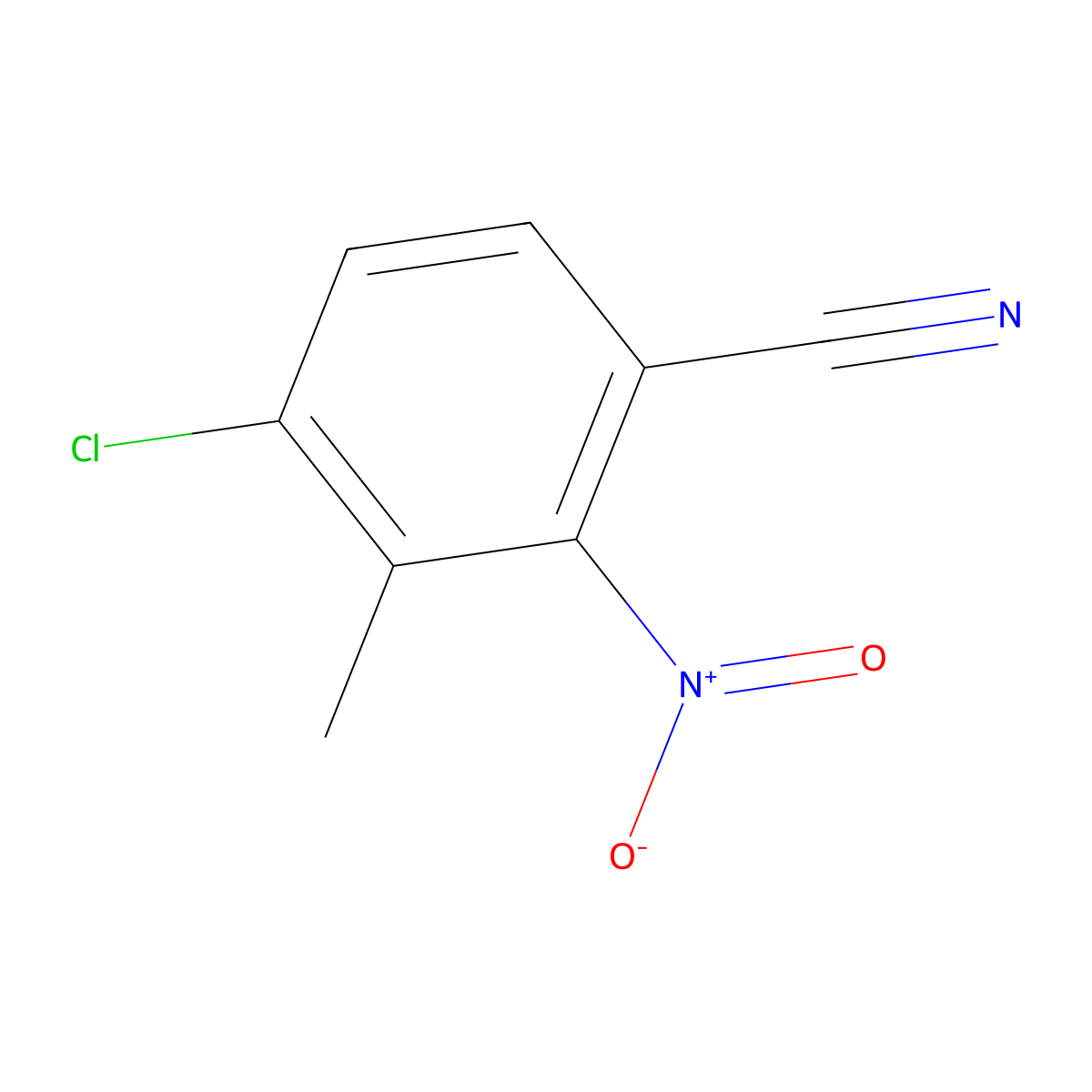 4-Chloro-3-methyl-2-nitrobenzonitrile molecular structure, CAS 1807268-66-1