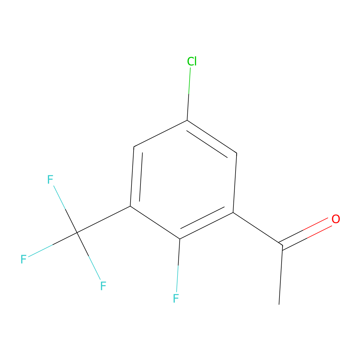 1-(5-Chloro-2-fluoro-3-(trifluoromethyl)phenyl)ethanone molecular structure, CAS 1807269-89-1