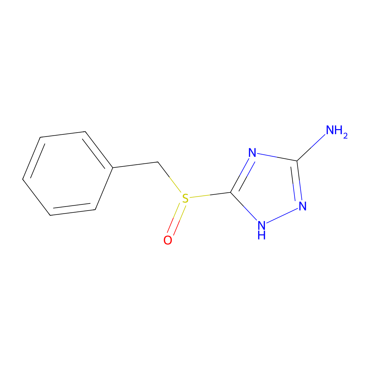 3-(benzylsulfinyl)-1H-1,2,4-triazol-5-amine molecular structure, CAS 180727-22-4