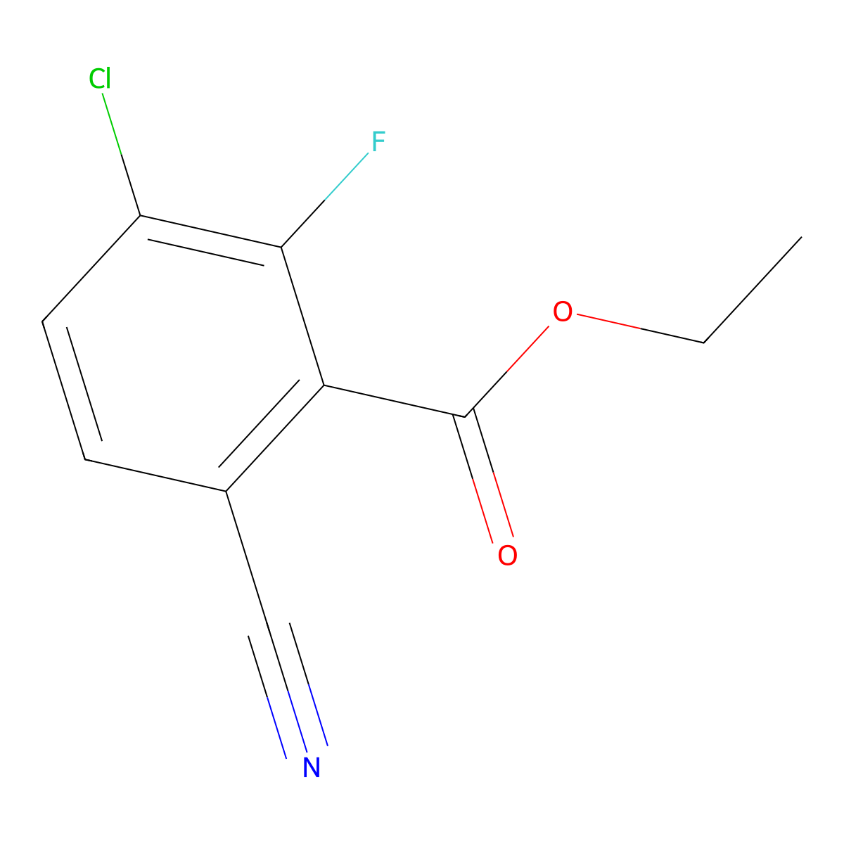 Ethyl 3-chloro-6-cyano-2-fluorobenzoate molecular structure, CAS 1807270-97-8