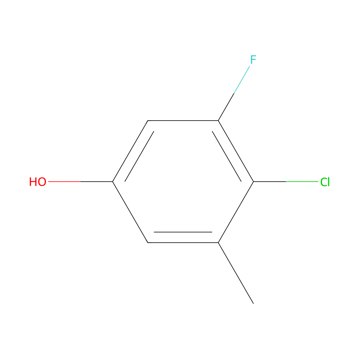 4-Chloro-3-fluoro-5-methylphenol molecular structure, CAS 1807271-42-6