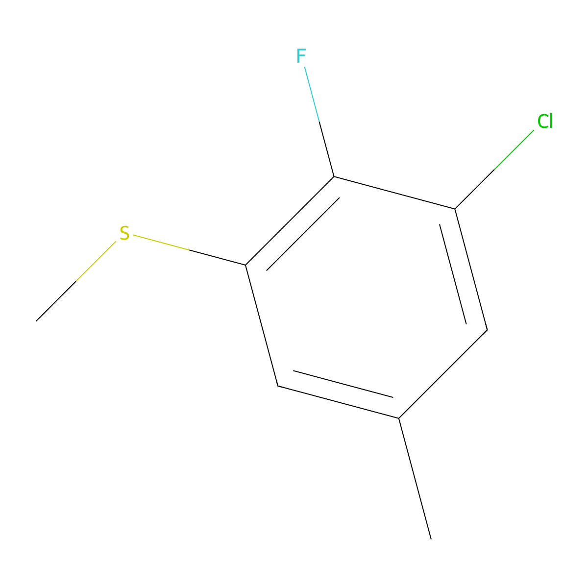 (3-Chloro-2-fluoro-5-methylphenyl)(methyl)sulfane molecular structure, CAS 1807272-10-1