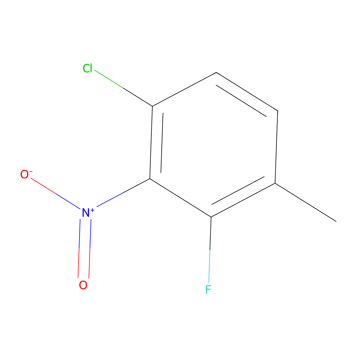 1-Chloro-3-fluoro-4-methyl-2-nitrobenzene molecular structure, CAS 1807272-99-6